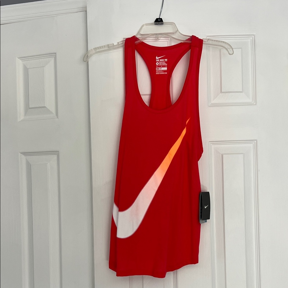 Nike Women's Red and White Tank Top